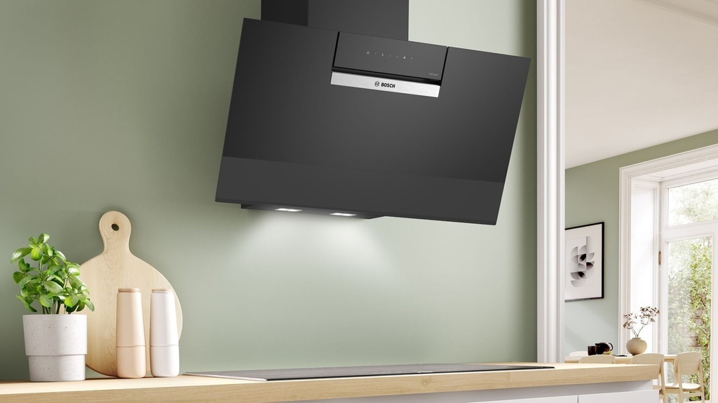 Bosch Exclusiv DWK87FN6RM 80 cm Wanddampkap Zwart Glas