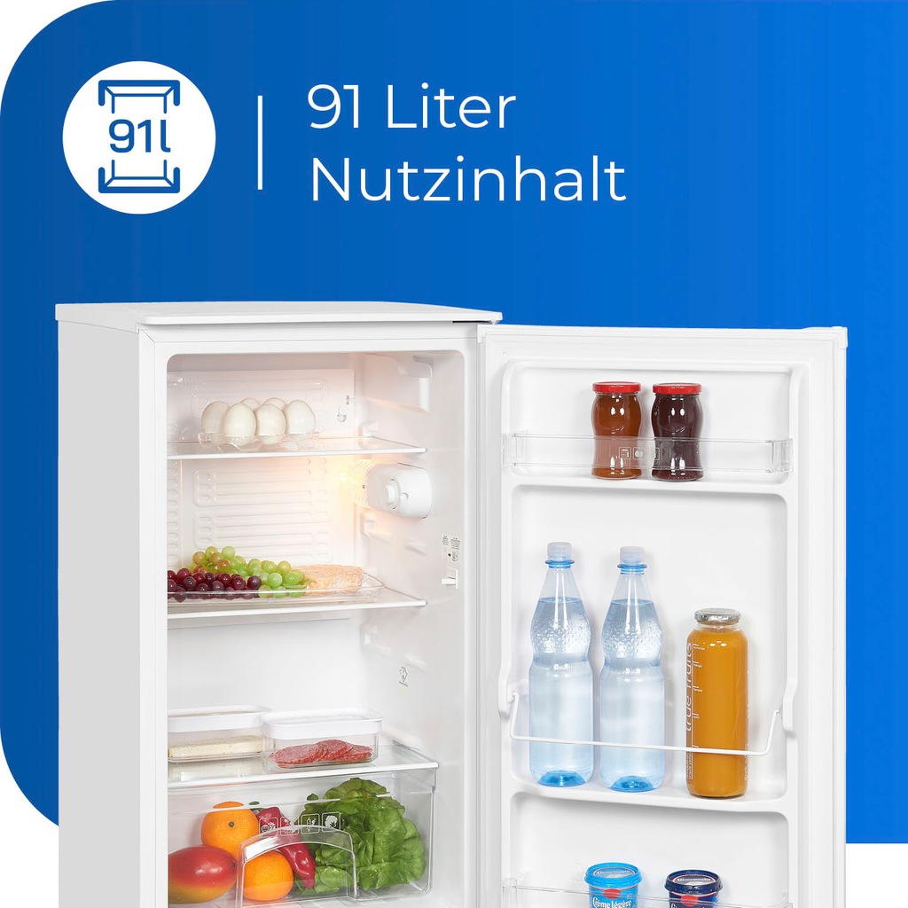 Exquisit KS116V041EW smalle koelkast 48cm 88L 39dB Tafelmod