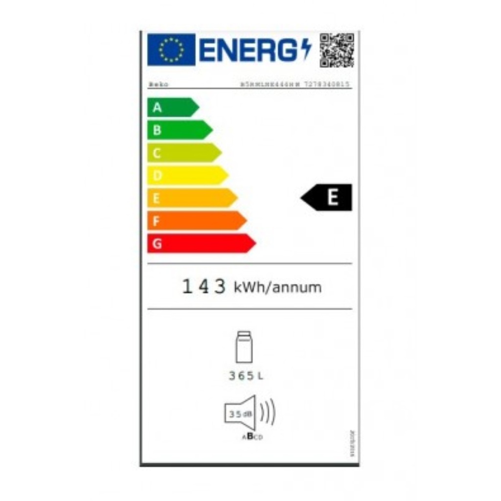 Beko B5RMLNE444HW 187 cm 447 L met display koelkast Wit