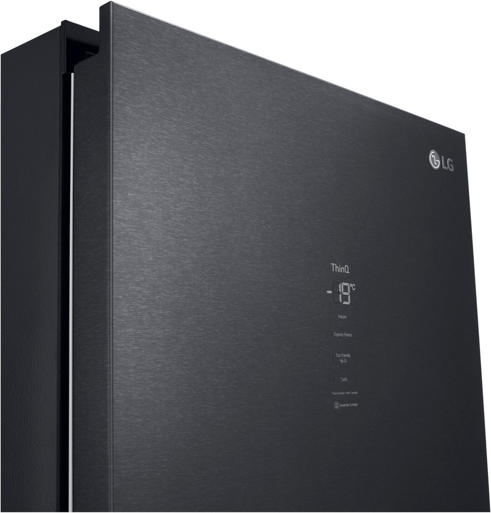 LG GLM71MCCSF 186 cm 386 L Zuinige Stille koelkast Mat zwart