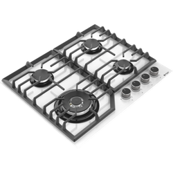 Wiggo WH-G634GL(W) gaskookplaat met wok 60 cm Glas Wit