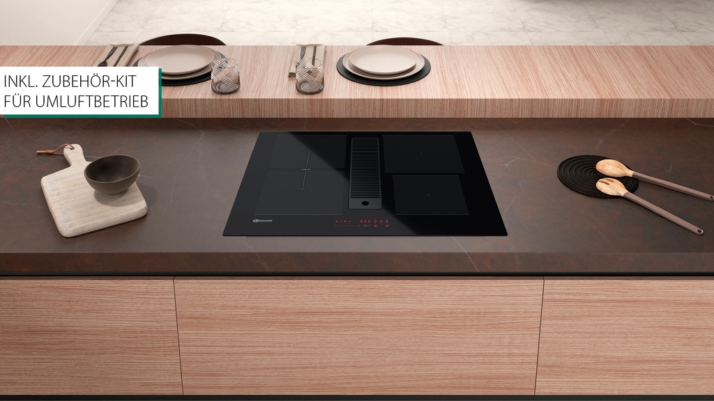 Bauknecht BVH2065BFKIT 65 cm inductie met afzuiging met kit