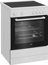 Beko FBM6701W 60 cm Vitrokeramisch vrijstaand fornuis Zwart-Wit