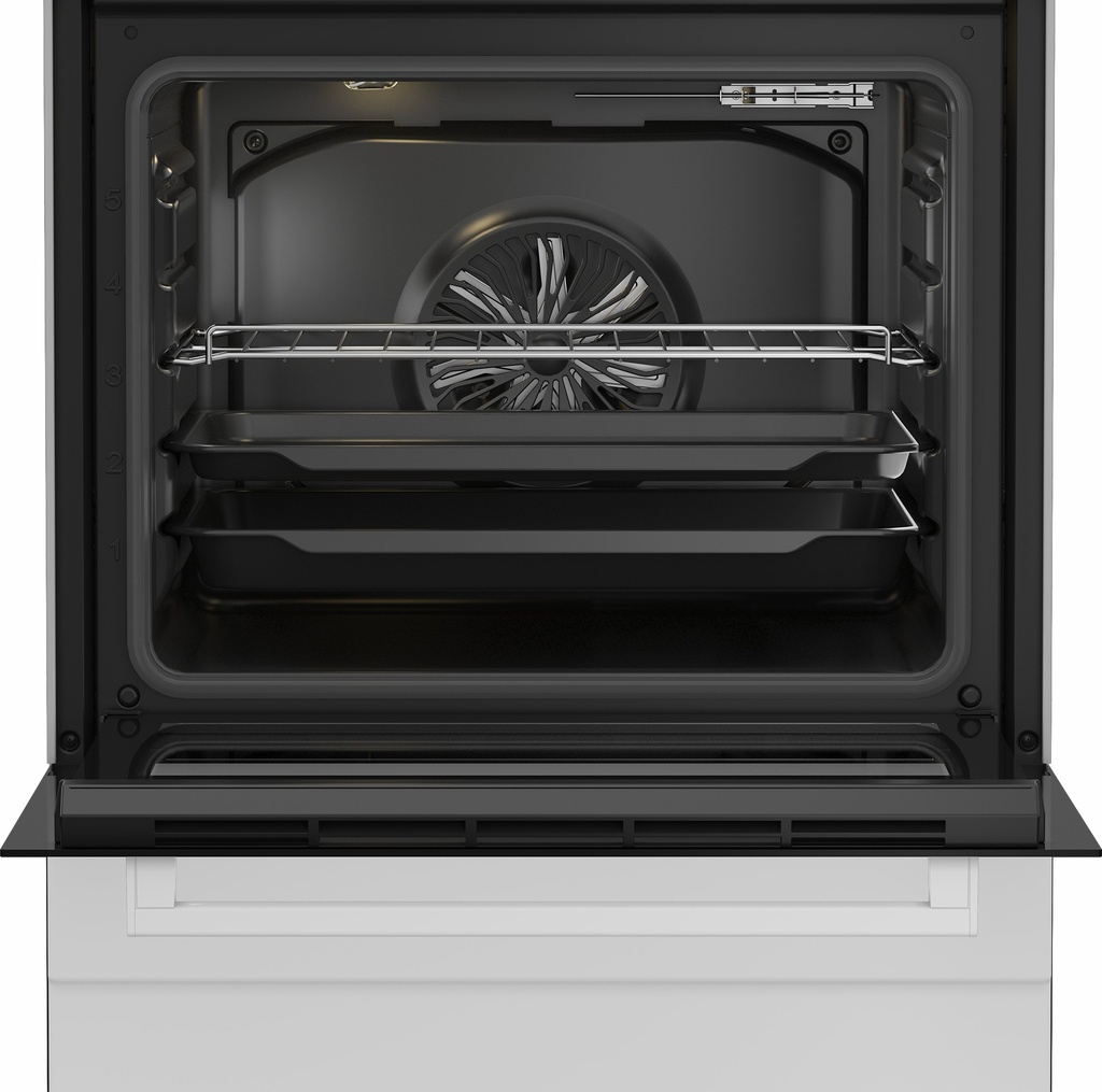 Beko FBM6701W 60 cm Vitrokeramisch vrijstaand fornuis Zwart-Wit