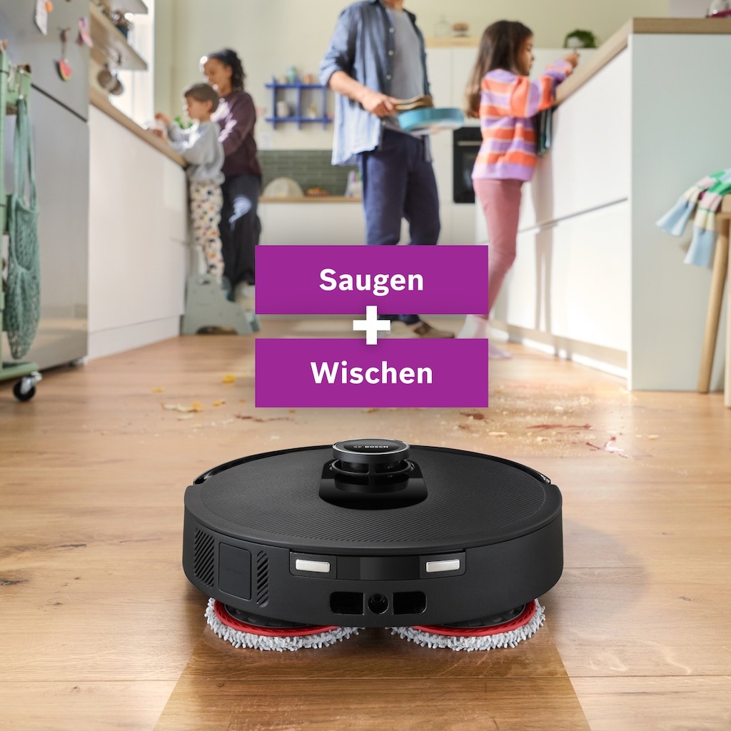 Bosch BCRDW3B Vacuum Spotless Max Stofzuig- en Dweilrobot met nat en droog vuildispenser 