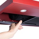 Winkelmodel Wiggo WE-E543R(RB) Wandschouw afzuigkap 50 cm Rood