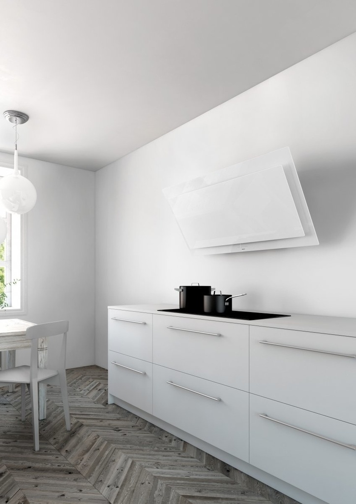 Novy 7849 Vision wanddampkap 120 cm wit recirculatie