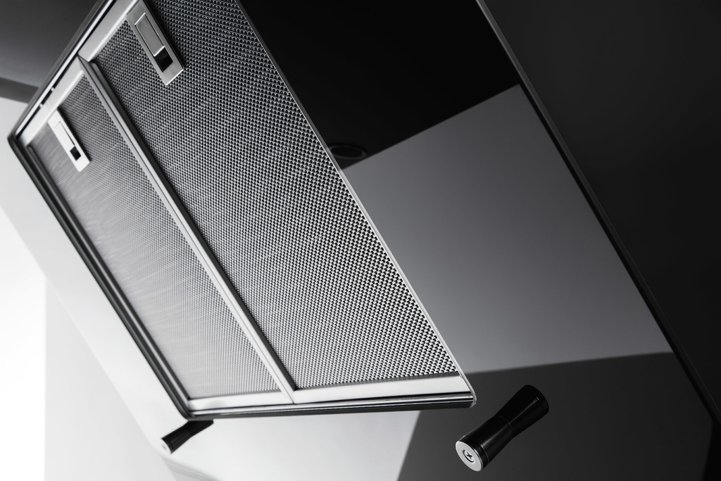 Novy 7856 Vision wanddampkap 75cm zwart / zwart recirculatie