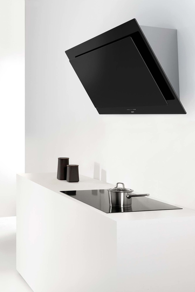 Novy 7836 Vision wanddampkap 90cm zwart/zwart recirculatie