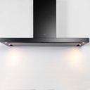 Novy 7612 FLATLINE 120cm zwart met spots wanddampkap