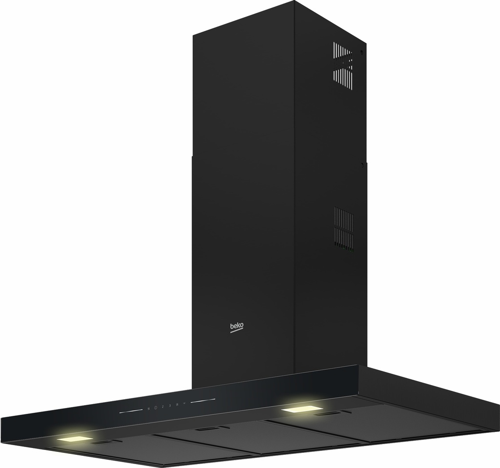Beko BHCB96641BBBHS 90cm Zeer Zuinige T-vorm Zwarte Dampkap
