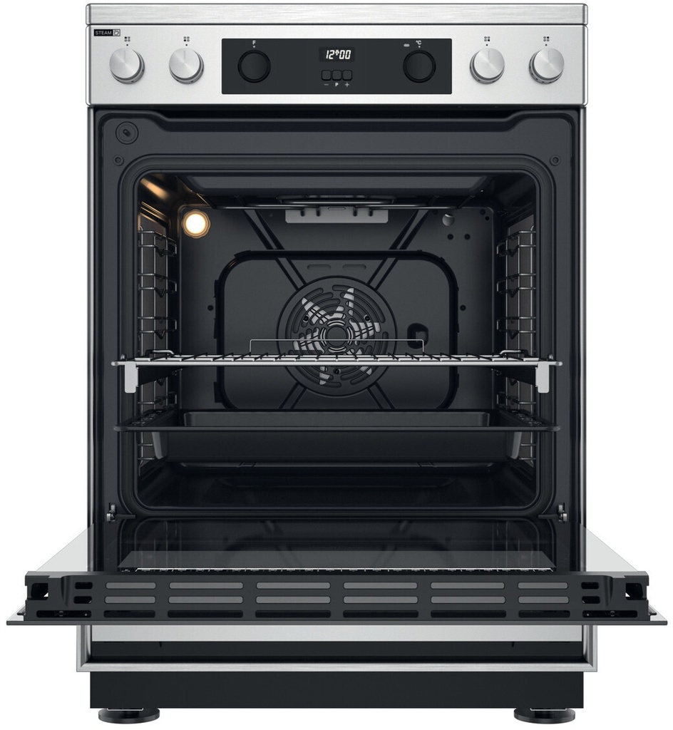 Whirlpool WS68V8CCXT 60cm vitrokeramisch fornuis zwartzilver