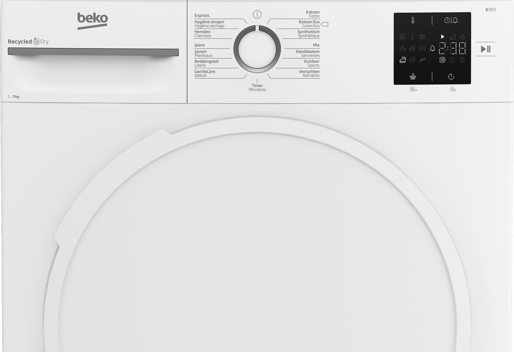 Beko BM3T3722W 7 kg A+ klasse warmtepomp droogkast