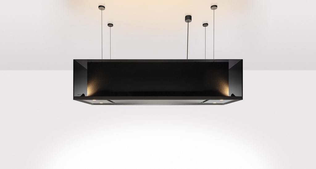 Novy 7530 Phantom Cable Eilandafzuigkap stalen kabels zwart