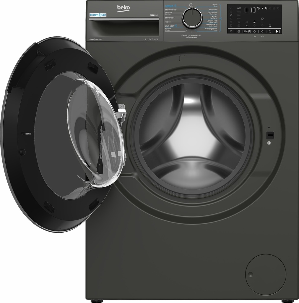 Beko B3WM49410M2 Selective 9kg 1400 Tpm Wasautomaat Zwart