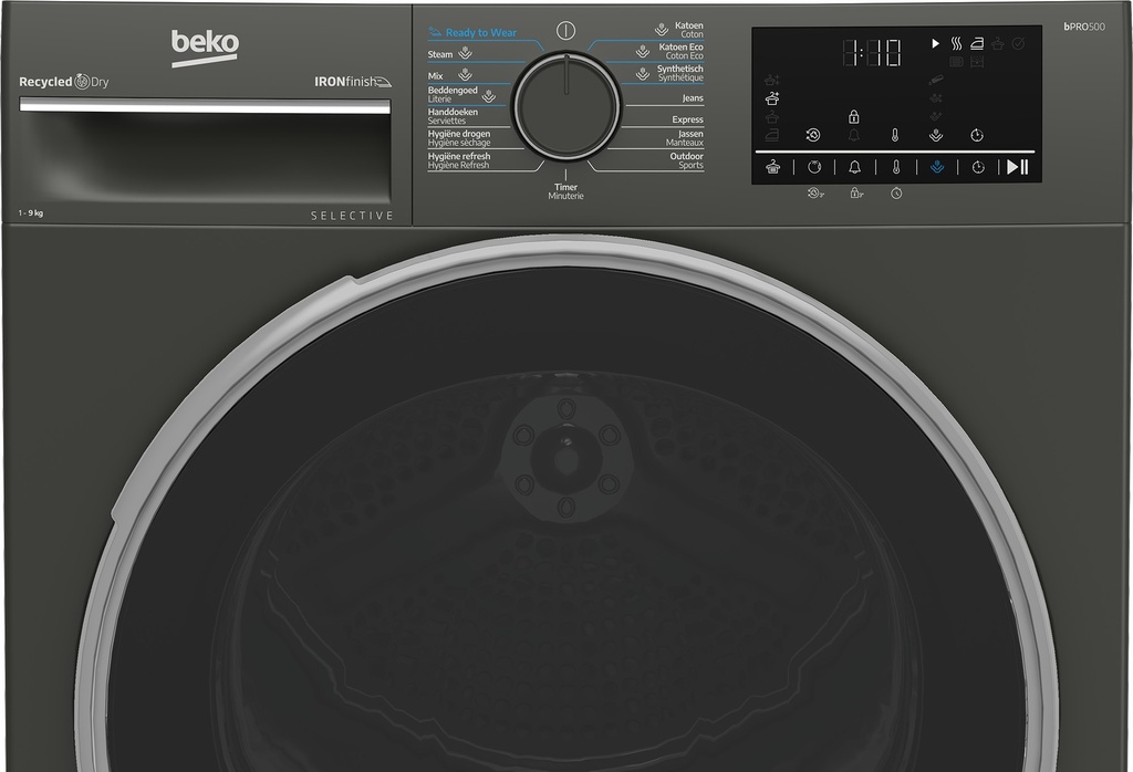 Beko B3T6923M2 Selective 9kg warmtepomp droogkast zwart