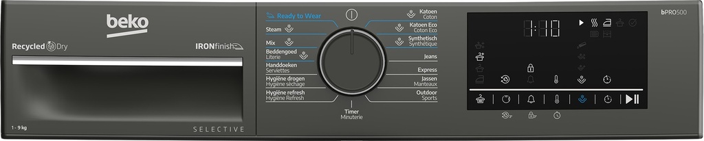 Beko B3T6923M2 Selective 9kg warmtepomp droogkast zwart