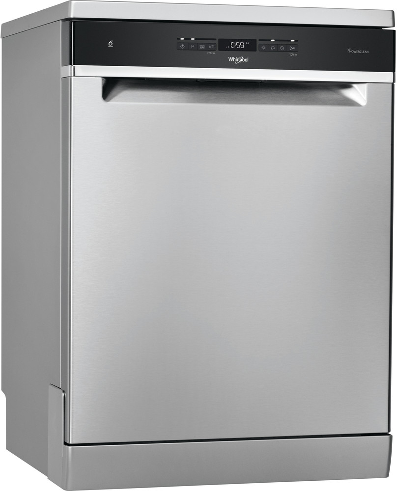 Whirlpool WFO3T141PX vrijstaande vaatwasser inox front