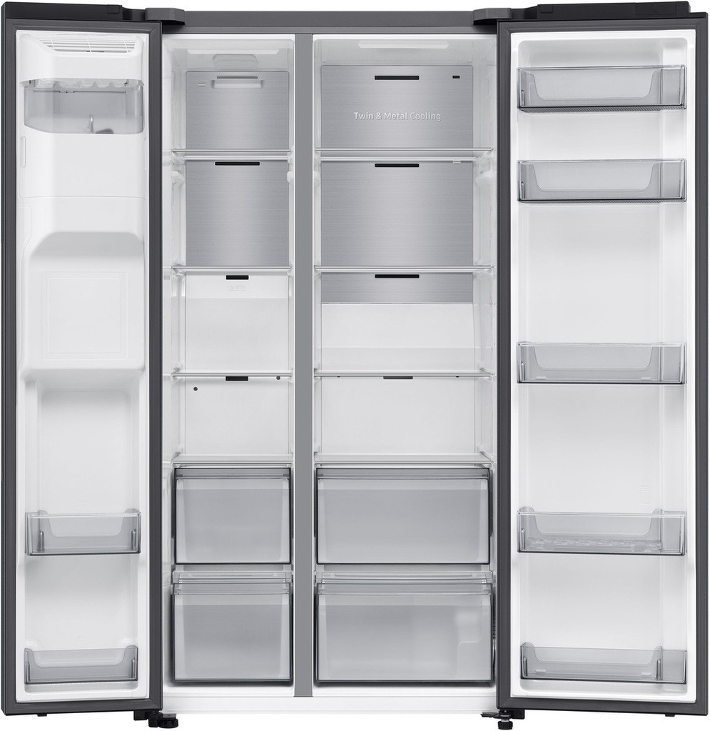 Samsung RS70F66KBFEF Black Inox Side by Side -kraan nodig-