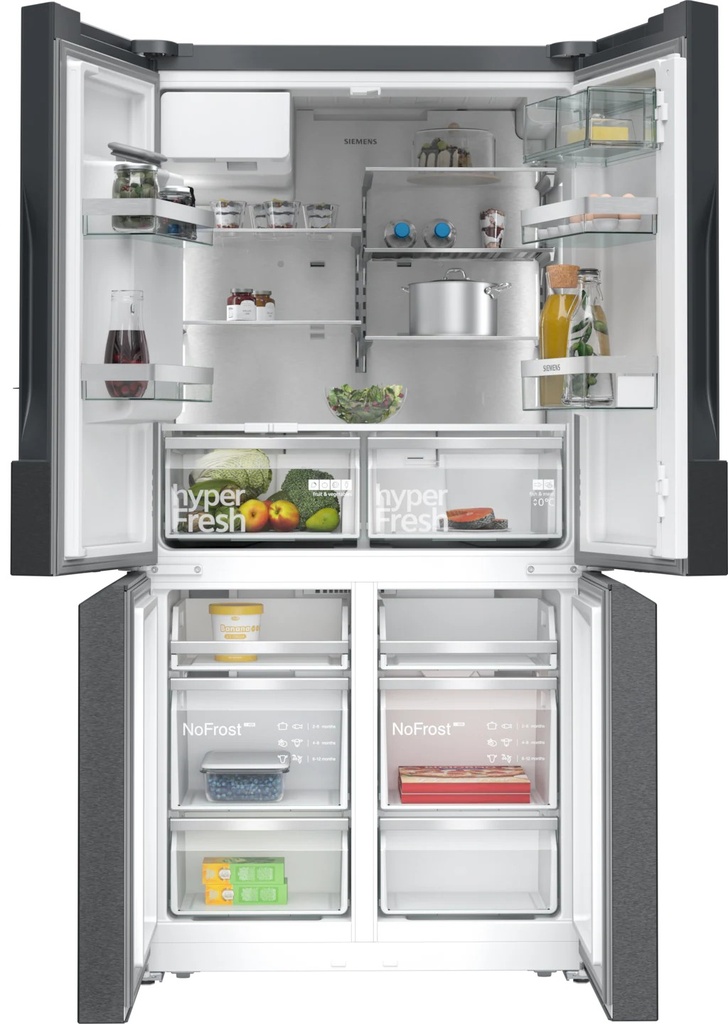 Siemens KF96DAXEA Side by Side Zwart staal -kraan nodig-