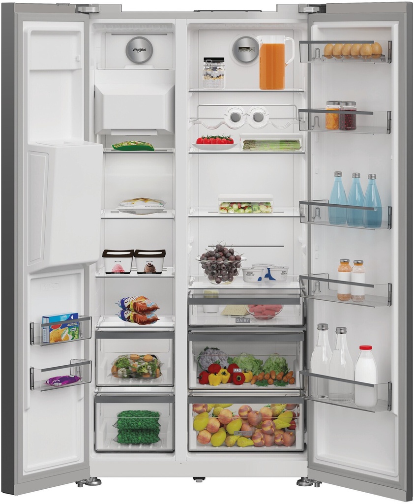 Whirlpool WHG26573WX4E Side by Side - kraan nodig -