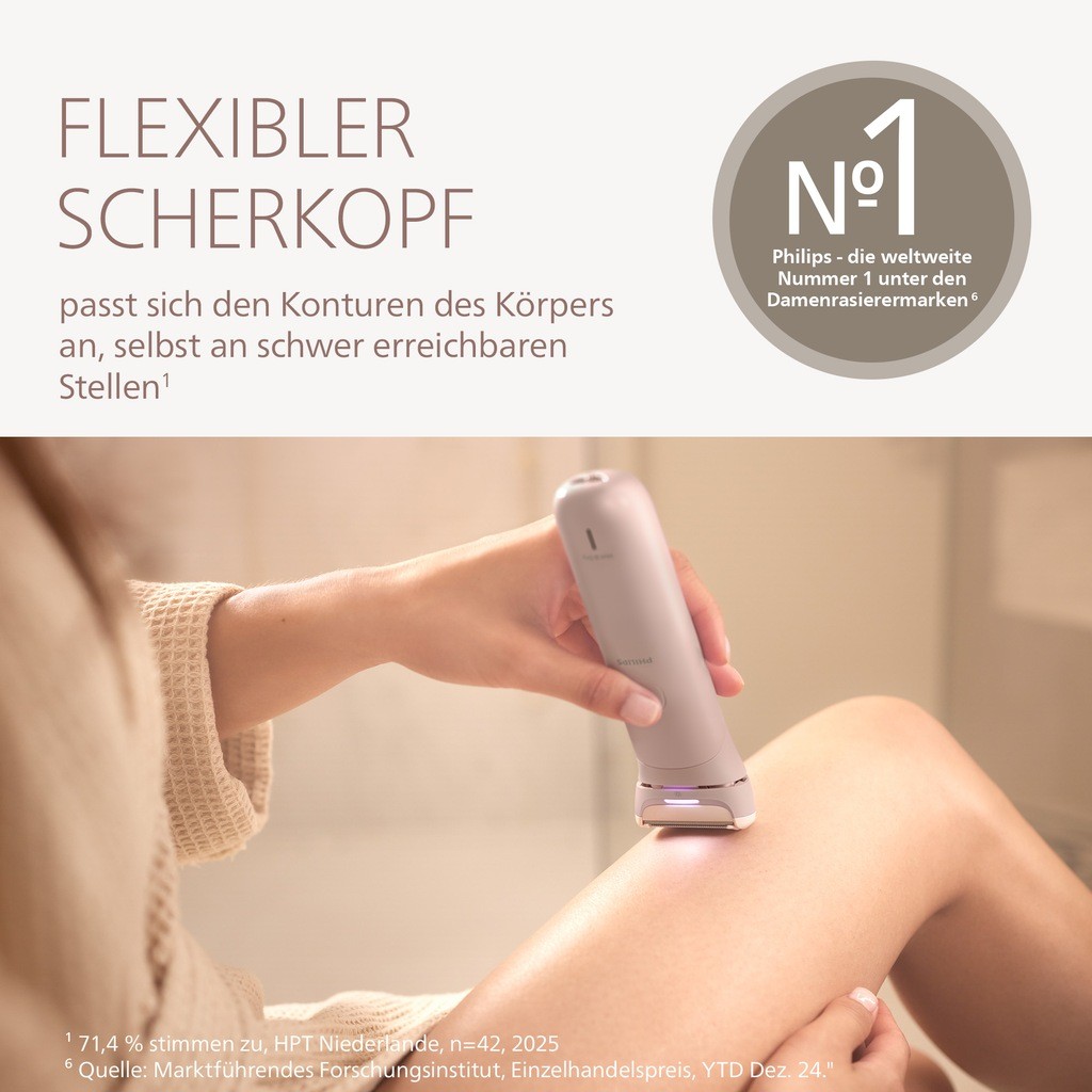Philips Epilator - Ladyshave BRL129/00 snoerloos nat + droog