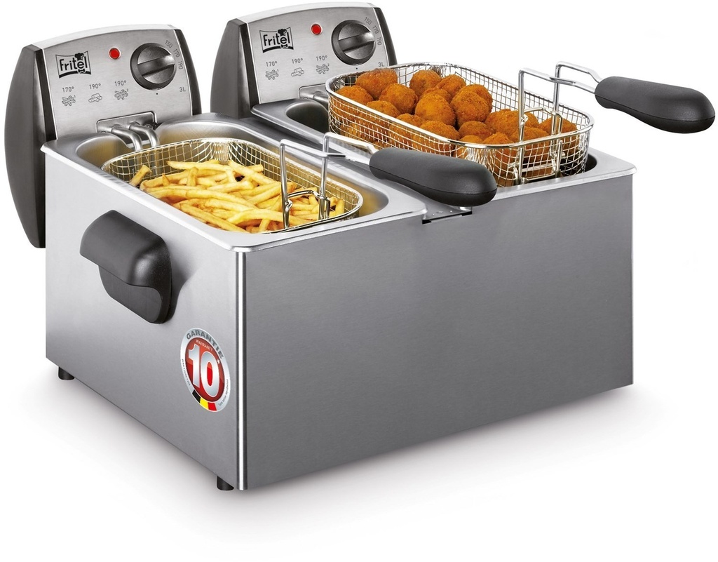 Fritel FR1850 Duo Inox 2x3L 4400W uitneembare friteuses