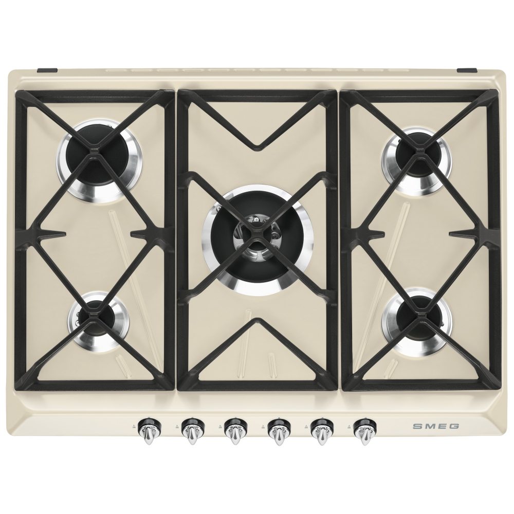 Smeg SR975PGH 75 cm gaskookplaat Victoria Creme