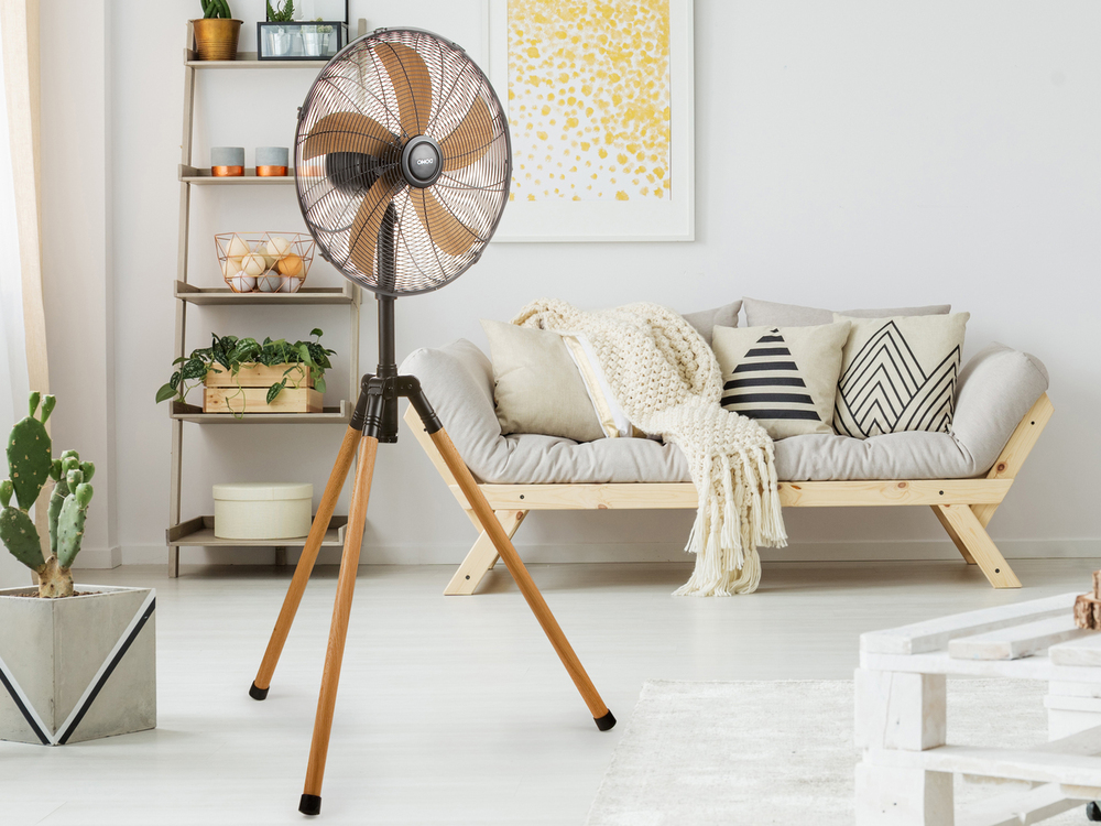 Professionele 45 cm diameter ventilator op drie poot