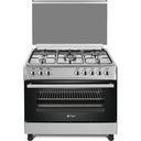 Wiggo 90 cm RVS-INOX gas fornuis WOK bek electrische oven