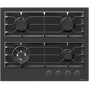 Wiggo WH-G634GR(B) 60 cm gaskookplaat GLAS ZWART met wok
