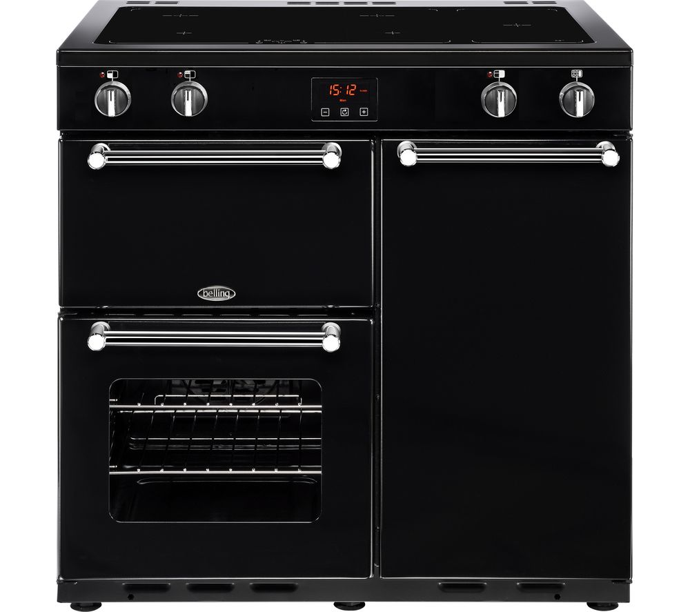 Belling Kensington 90 Ei Zwart fornuis 5 inductiezone 3 oven