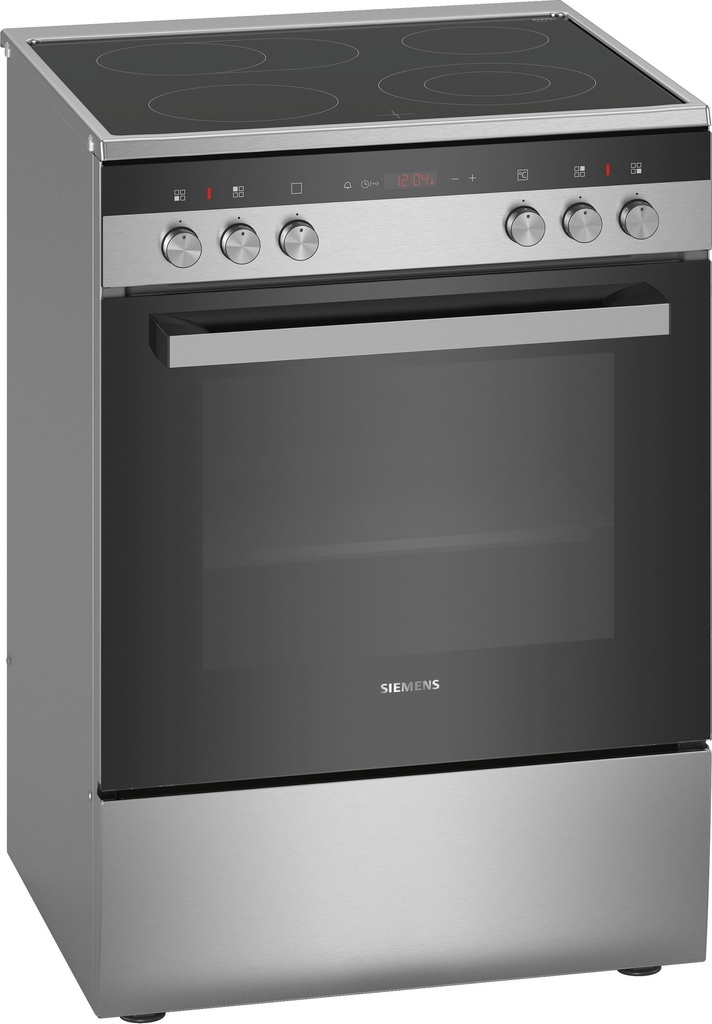 Siemens 60 cm RVS Inox-Vitro keramische fornuis met XL oven