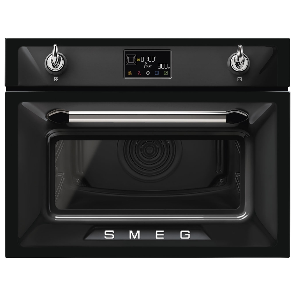 Smeg SO4902M1N 45 cm nis Victoria Zwart combi oven
