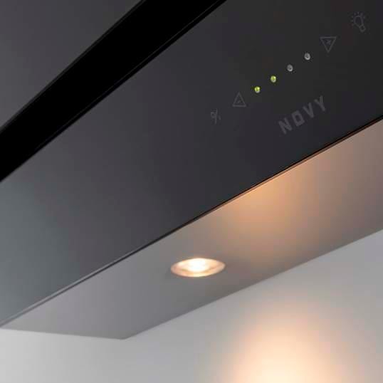 Novy 7848 Vision wanddampkap 120 cm zwart recirculatie