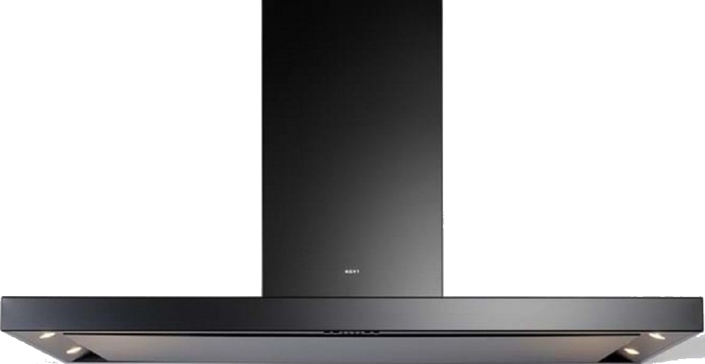 Novy 7612 FLATLINE 120cm zwart met spots wanddampkap