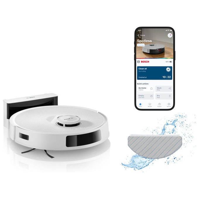 Bosch BCRC2W Vacuum Advanced Spotless Stofzuig- en Dweilrobot