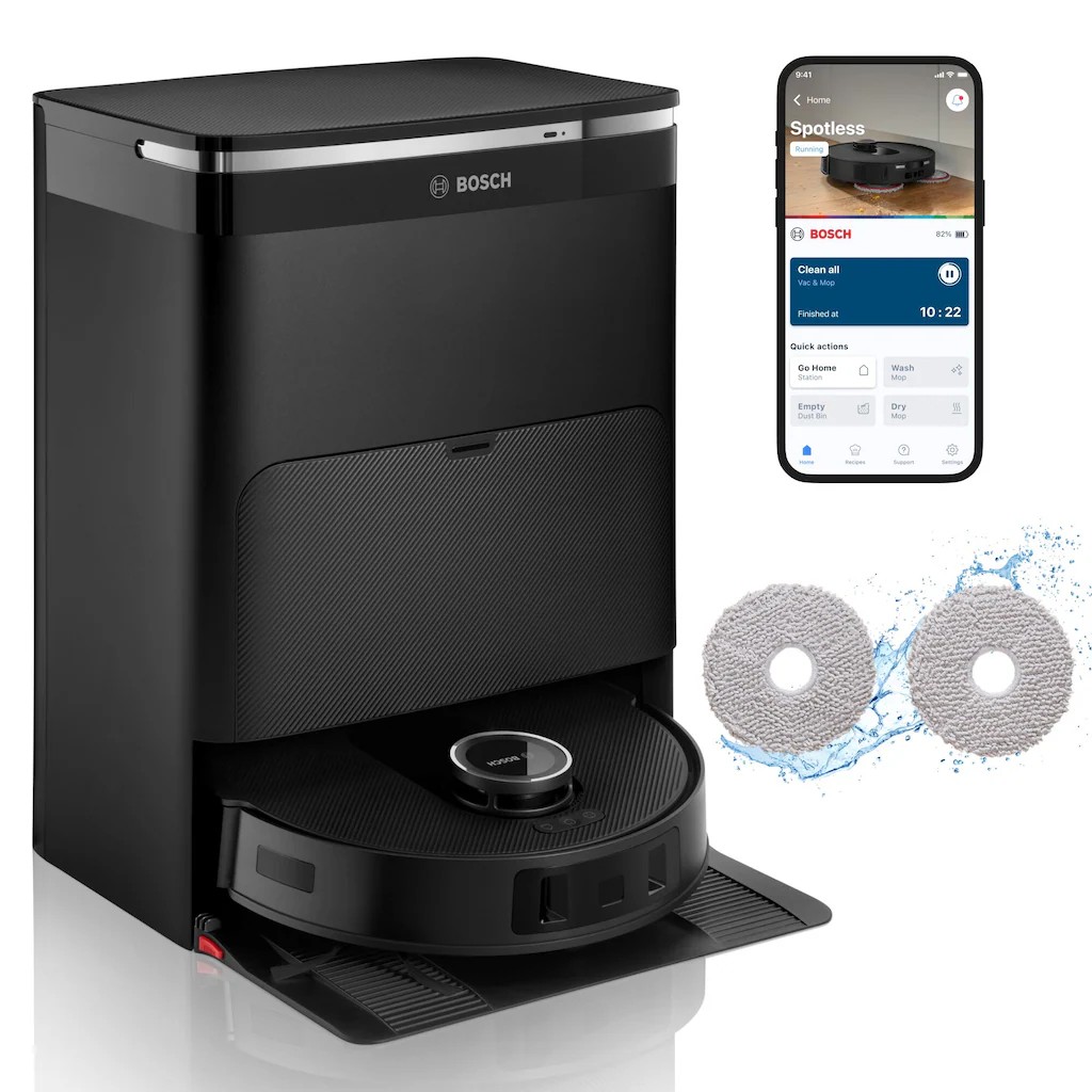 Bosch BCRDW3B Vacuum Spotless Max Stofzuig- en Dweilrobot met nat en droog vuildispenser 