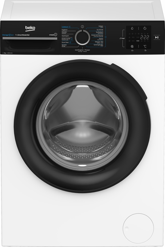 Beko BM3WFT3941B 9kg A-klasse 1400Tpm Steam Wasautomaat