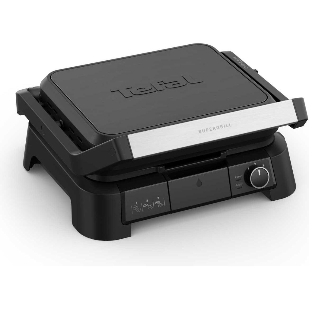 Tefal GC5108E0 Supergrill 3 in 1 2000 Watt Inox Zwart