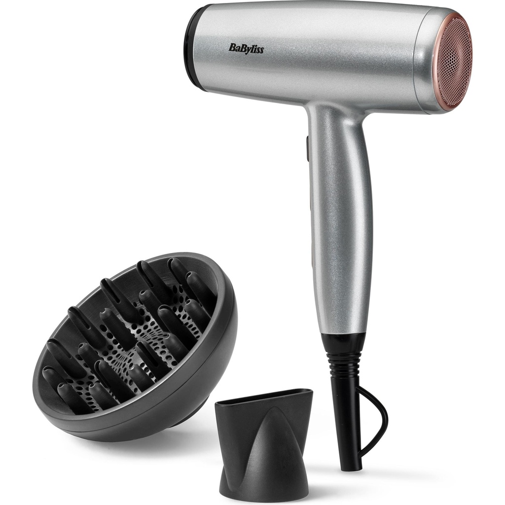 Babyliss D580DE Haardroger met diffuser 2100W Zilver Zwart