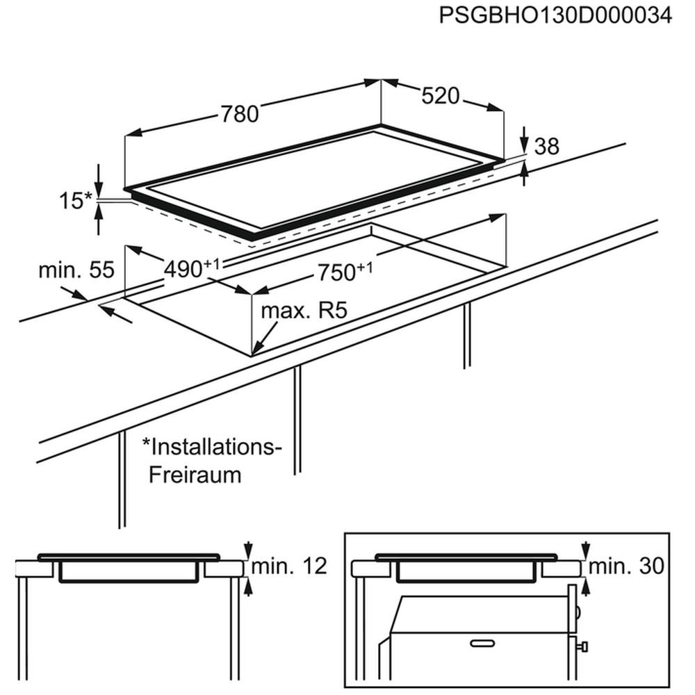 AEG HK854870FB 4 zones 2 flex 78cm vitrokeramische kookplaat