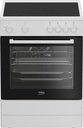 Beko FBM6701W 60 cm Vitrokeramisch vrijstaand fornuis Zwart-Wit