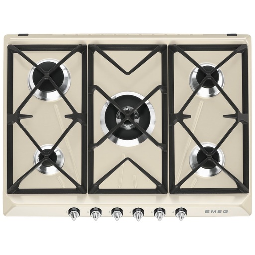 [SR975PGH] Smeg SR975PGH 75 cm gaskookplaat Victoria Creme