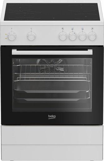 [FBM6701W] Beko FBM6701W 60 cm Vitrokeramisch vrijstaand fornuis Zwart-Wit